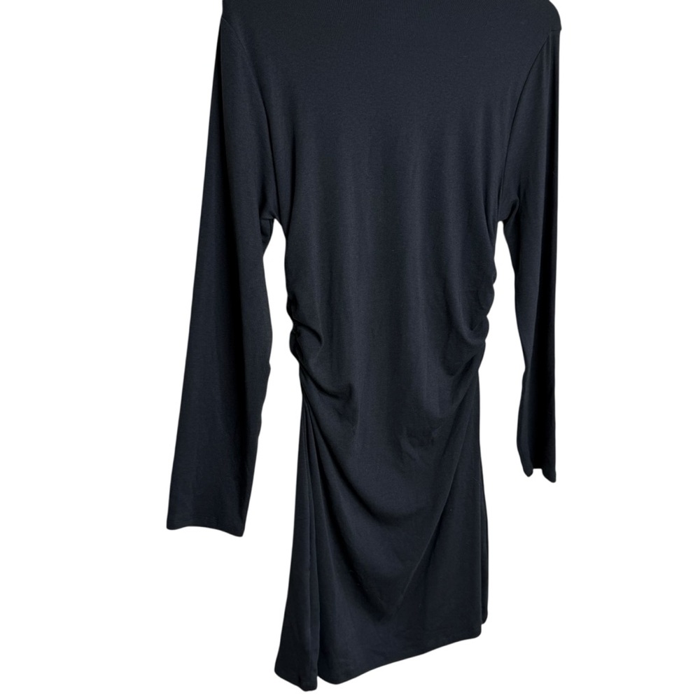 Gap Solid Black Ribbed Mock Neck Long Sleeve Dress - image 8